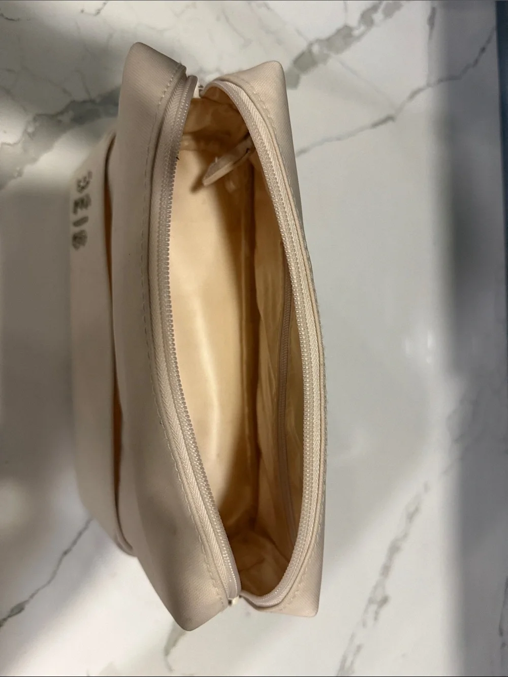 BEIS Cream Dual-Compartment Travel Pouch